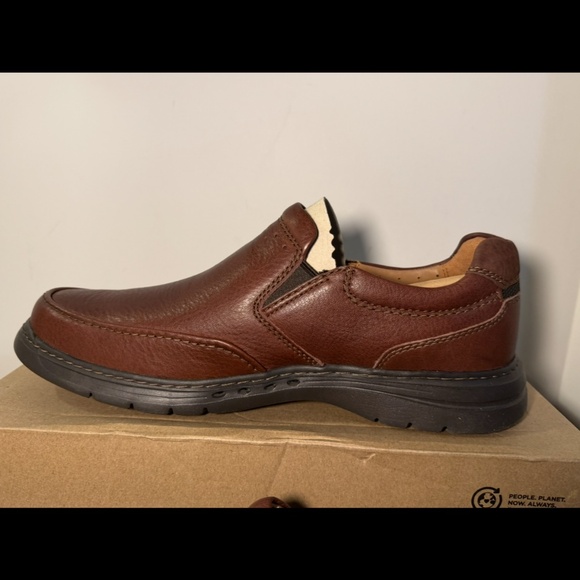 Clarks Un Brawley Step Mahogany Leather Slip On Casual Shoes Mens 12M main image 4